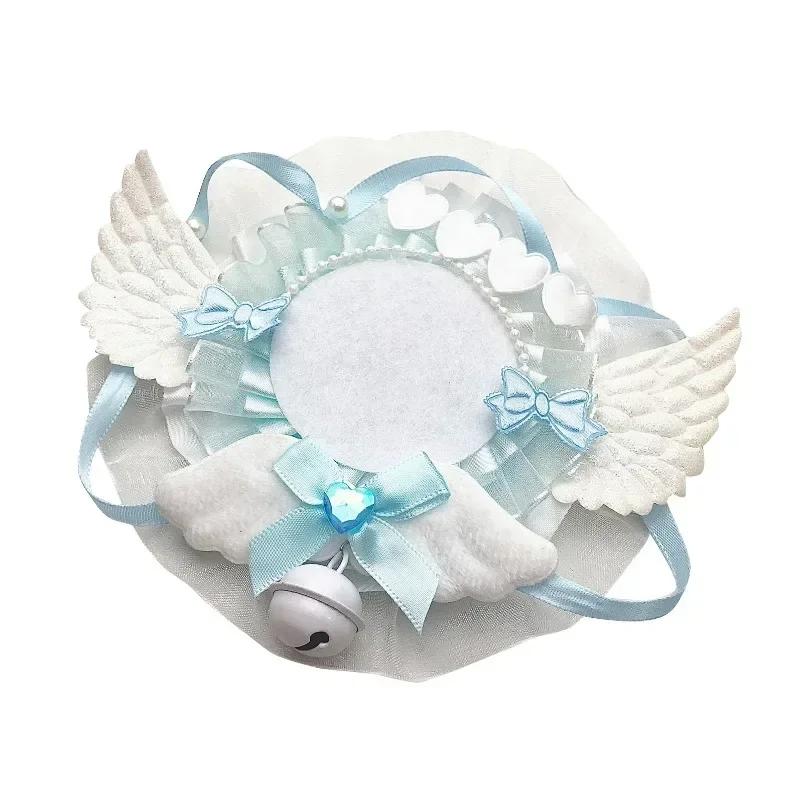 5.8cm Cute Creative Design Badge Pin Holder Kawaii Wings Lace Bow Kpop Badge Clip Displaying Protector Photocard Badge Holder