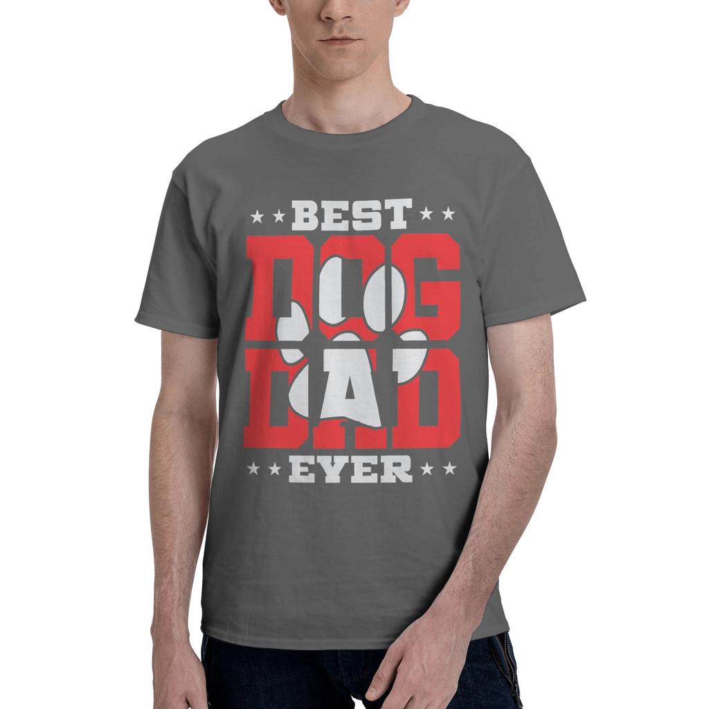 1 Piece Foot Novelty Graphic 100 Cotton Tshirt Best Dog Dad Ever Tees Tops For Unisex