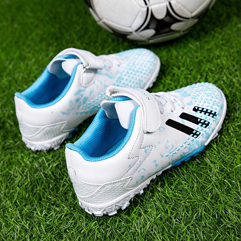 Children's Football Shoes Teens Boys Girls Students Kids TF Shredded Nails Velcro Training