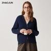 Женский кардиган Zhaojun с капюшоном, 100% шерсть, косами