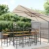 VidaXL Garden Bar Set 11pcs Black Poly Rattan/Solid Acacia Wood, Bar Table Set, Table and Bar Chair of 3187698