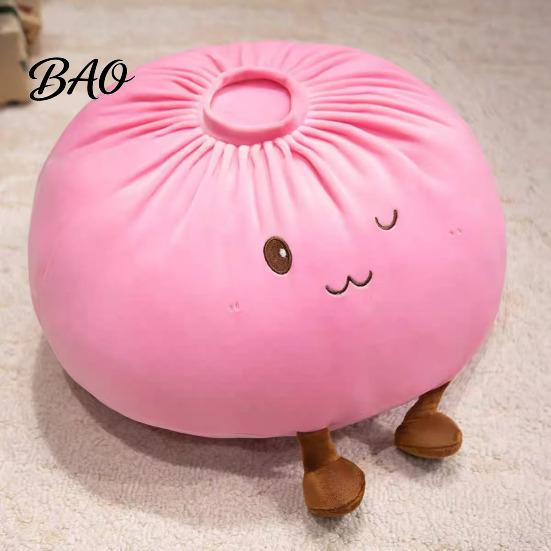 Plush Dumpling Pillow Cute Throw Pillow, Soft Stuffed Food Toy for Kids Adults, Playful Gift Decorative Cartoon Bun Cushion Bedroom Sofa Living