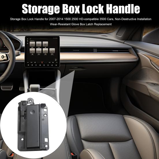 Storage Box Lock Handle for 2007-2014 1500 2500 HD 3500 Cars, Non-Destructive Installation Wear-Resistant Glove Box Latch Replacement
