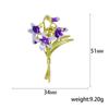 Blucome Брошь с фиолетовым цветком, женская брошь для пальто, костюма, булавки для лацканов, значки, ювелирные изделия для свадебной вечеринки, подарки на Новый год