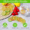 15 Pcs Fake Lemon Slices Plastic Lemons Decor Artificial Faux Lemon for Kitchen Home and Party Decoration (Yellow, Orange, Cyan)