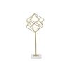 Mauro-Ferretti Sculpture Decorative Metal Gold Marble White Geometric 16x18x41.5 Cm Gold