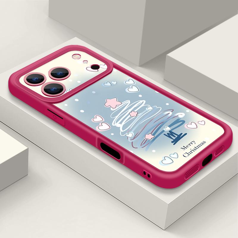 Ударопрочный мягкий силиконовый чехол из ТПУ Funda для iPhone 17 Air 16e 16 15 14 Pro Max 13 17 Pro Max 17 Pro 17 Air Синий чехол с рисунком рождественской елки