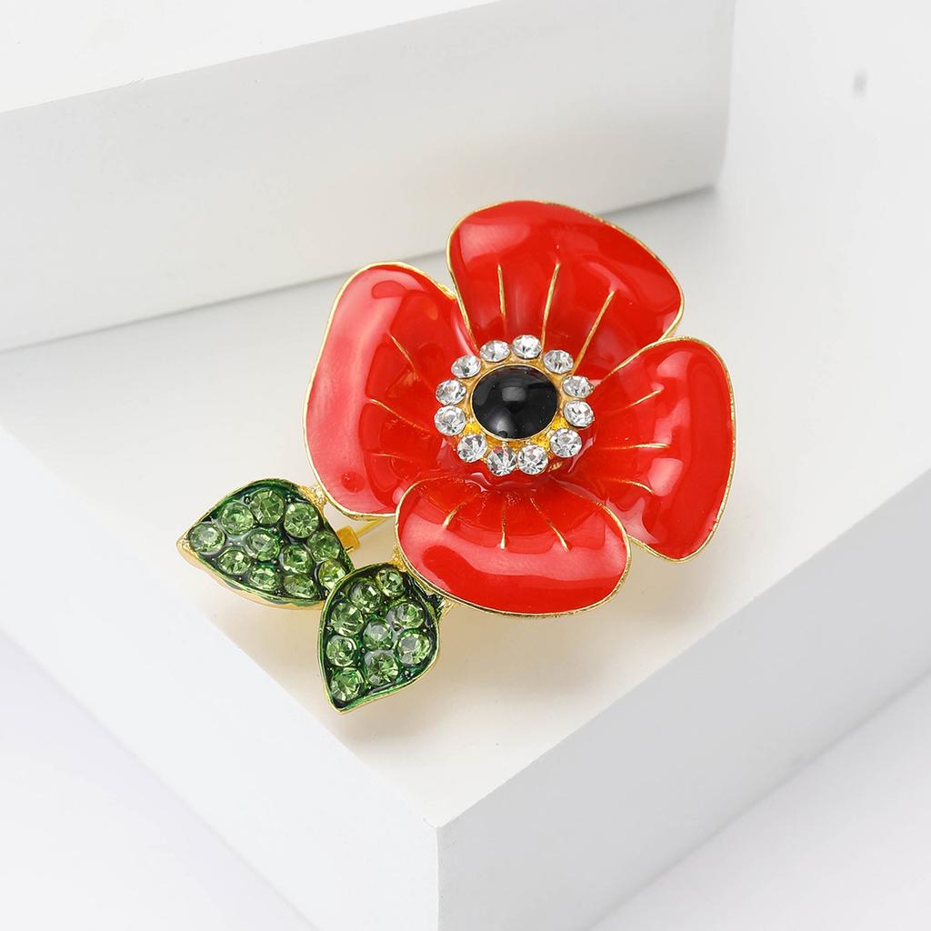 Exquisite Creative Alloy Enamel Poppy Brooch Versatile Fashion Women'S Clothing Brooch Ornament Pin