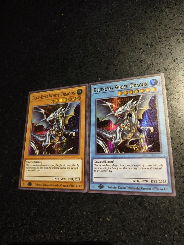 2 шт./комплект Yu-gi-oh! Белый Дракон с Голубыми Глазами Самоконтроль Коллекционная Подписанная Торговая Флэш-Карточка Аниме Мультфильм Рождество Высококачественный Подарок
