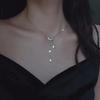 Women Necklace Star Moon Tassel Pendant Rhinestones Clavicle Chain Choker Collares Wedding Jewelry