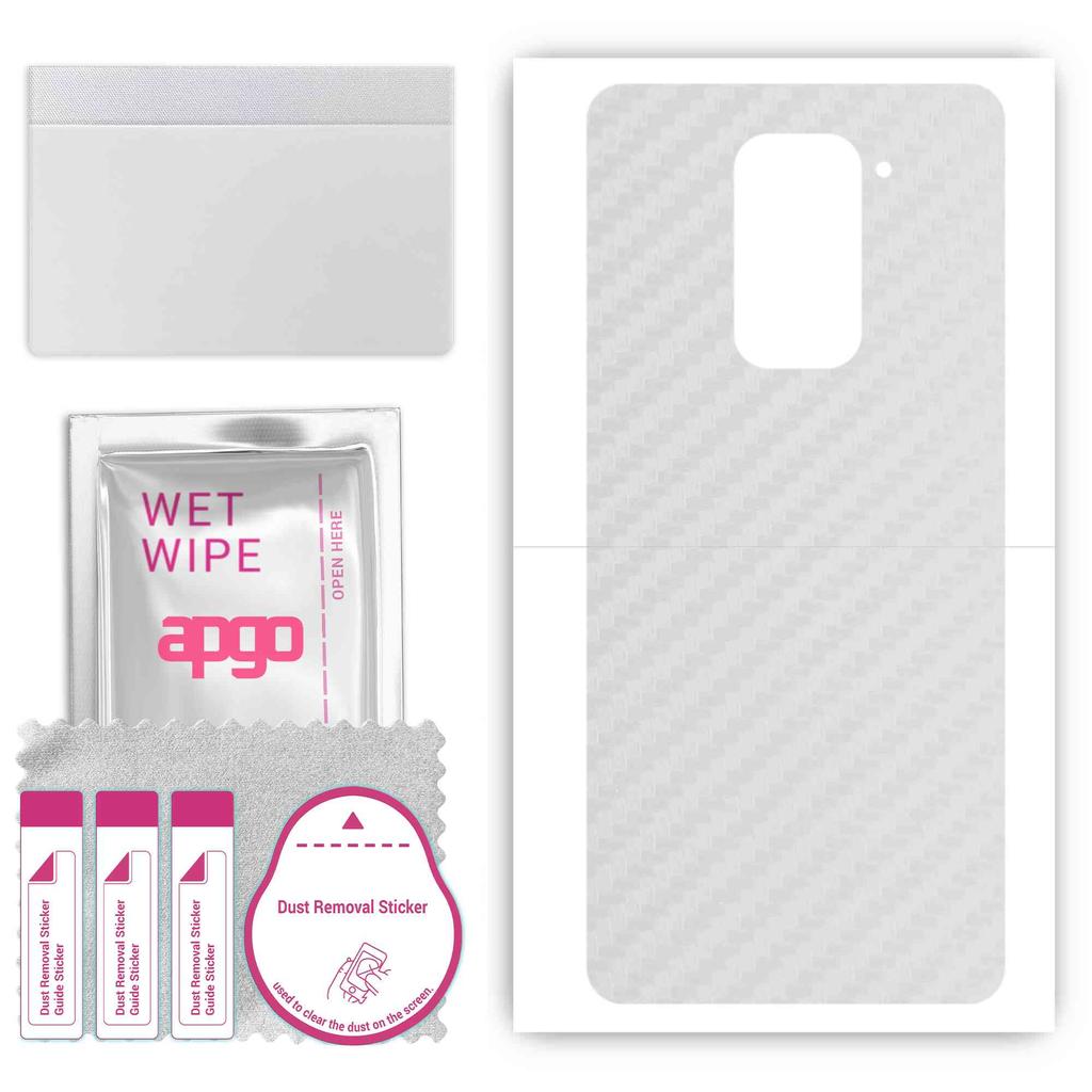 apgo Protective Skin Sticker for the Back Compatible with Xiaomi Redmi 10X Pro 5G, Wrap Film, Foil, Vinyl - Pattern Transparent Carbon