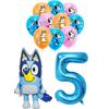 Birthday Party Decoration Blue Balloons Bluey Tablecloth Backdrop Party Supplies Bluey Birthday Set Party Favors Kids Birthday