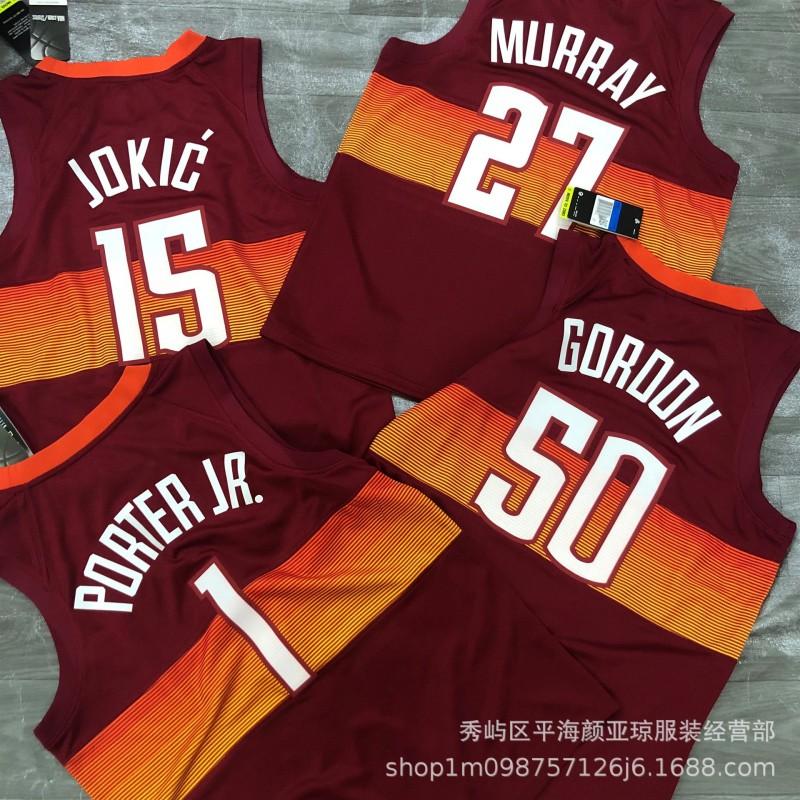 Custom Heat Pressed Basketball Jersey Denver Nuggets 15 Jokic 50 Gordon 1 Porter Mens Performance Sport Shirt