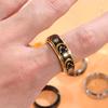 [ZAKAKA] ring men's stainless ring fashion accessories present (17, golden)