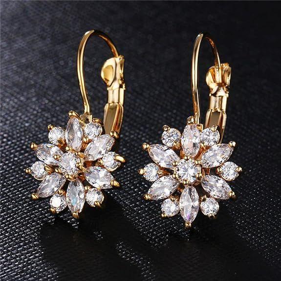 2 комбинированные модные новейшие серьги с кристаллами AAA и бриллиантами из 18-каратной стали для женщин и девочек