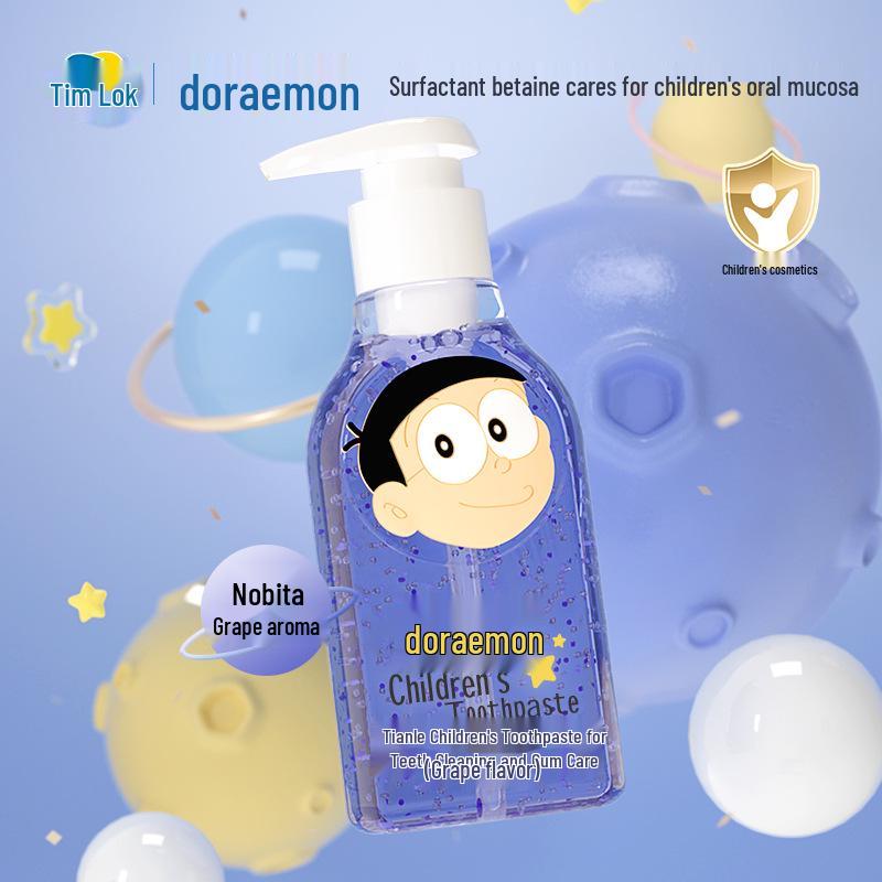 Детская зубная паста Tianle Doraemon против кариеса с фтором, 140 г, для детей от 3 до 12 лет