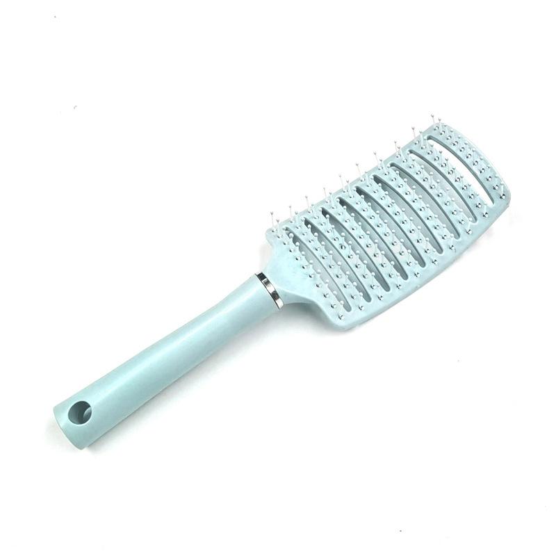 Macaron Large Curved Leather Massage Comb High Cranial Top Fluffy Comb Curly Hair Styling Comb Curved Nine-rib Comb