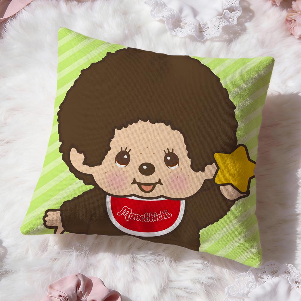 Мультяшная наволочка Monchhichi Премиум-комфорт Двусторонняя наволочка - Дизайн «Два в одном» для любой комнаты и салона автомобиля