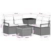 Sofa Set 6 pcs Beige and Cream White Poly Rattan and Steel