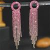 Роскошные европейские и американские серьги-кисточки со стразами: Элегантный дизайн с бриллиантами для женщин.