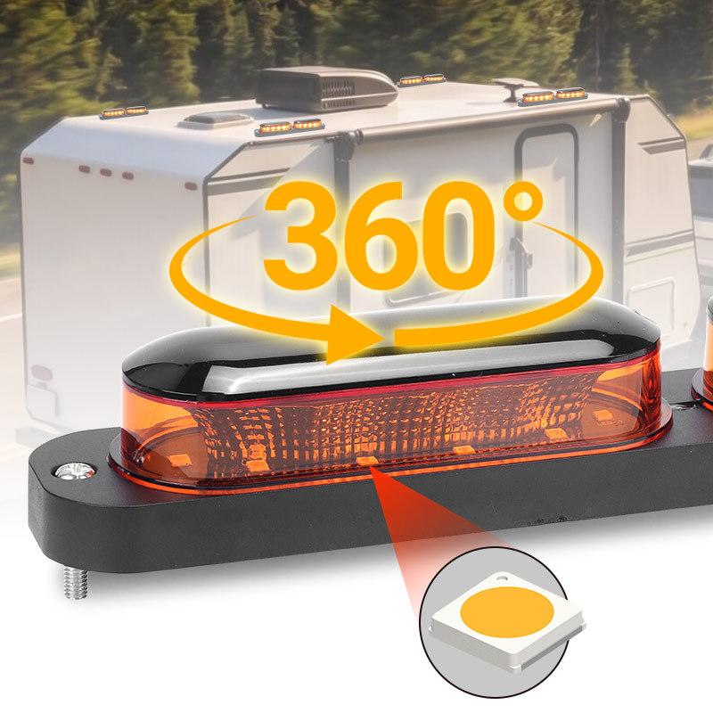 12V 24V 360 LED Strobe Light Car Yellow Emergency Flashing Light Beacon Warning Signal Lamp For Scania Volvo Truck Trailer Lorry