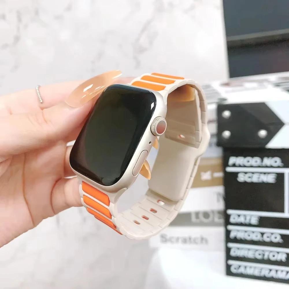 Силиконовый ремешок для Apple Watch 10, 46 мм, 45 мм, 44 мм, 49 мм, 42 мм, 40 мм, 38 мм, браслет для iWatch Series 9, 8, 7, 6, 5, SE Ultra, 2 ремешка.