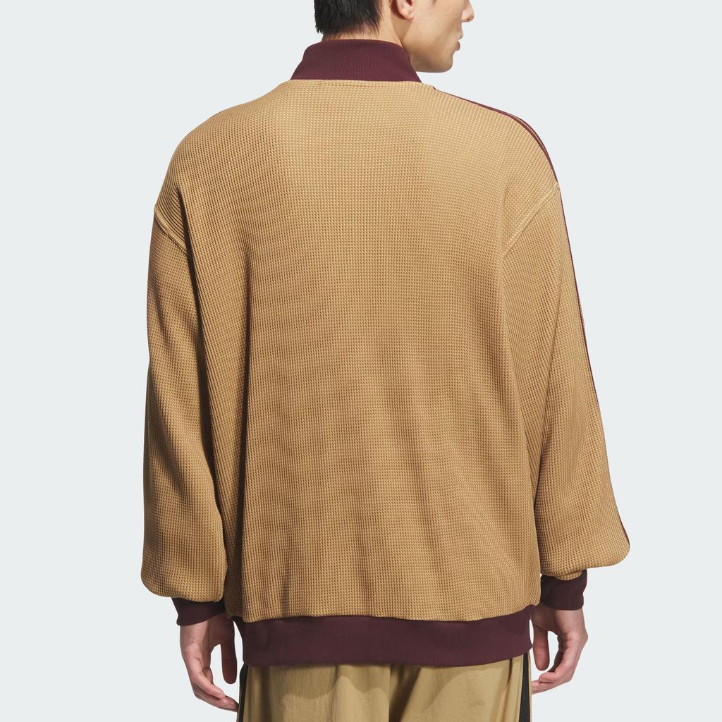 Adidas Originals Track Top Ss25 Knit Striped Stand Collar Sports Loose Multi Pocket Knitted Jacket Men Jacket KC2620