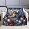 Multi-Sizes Christmas Angel Print Blanket Soft and Warm for Bed Sofa Outdoor Travel Cover Blanket Holiday Luxury Gifts