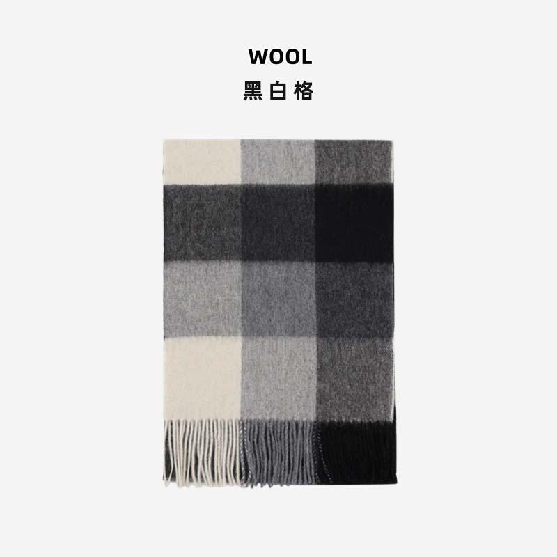 100% шерсть осенне-зимний новый стиль женский шерстяной шарф в британском стиле с высококачественным ощущением, универсальная мужская клетчатая утолщенная шаль с кисточками