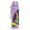 1PC Vivid Color Butterfly Pattern 750ml Color Plastic Sports Water Bottle Leakproof Flip Straw Lid Suitable for Sports Office Home Use