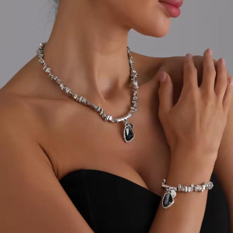 Персонализированное панк-ожерелье с нерегулярной подвеской на шнурке, браслет, женские ретро Y2k аксессуары для праздничной вечеринки, ювелирные подарки