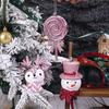 Cartoon 3D Christmas Ornaments Plastic Hanging Decor with Snowman Reindeer Lollipop Designs Festive Tree Decoration for Holiday Displays