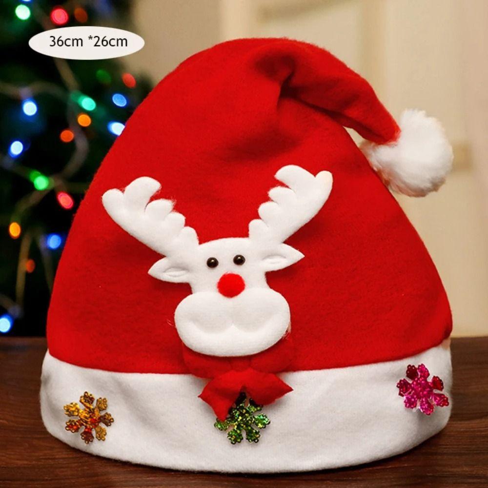 Elk Kids Xmas Arts Hats Santa Claus Santa Snowman Hat Cartoon DIY Christmas Hat Toy Party
