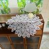 Handmade Crochet Cotton Thread Round Table Cloth European American Country Lampshade Hollow out Tablecloth Diameter 60cm