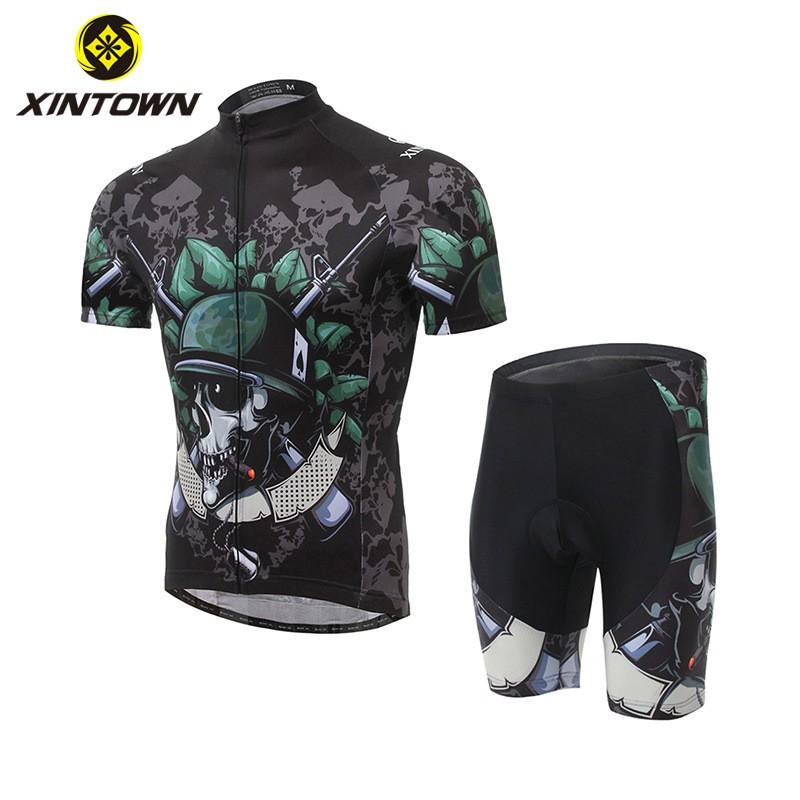 XINTOWN Mens Short Sleeve Cycling Jersey Set Moisture Wicking Quick Dry Bike Wear