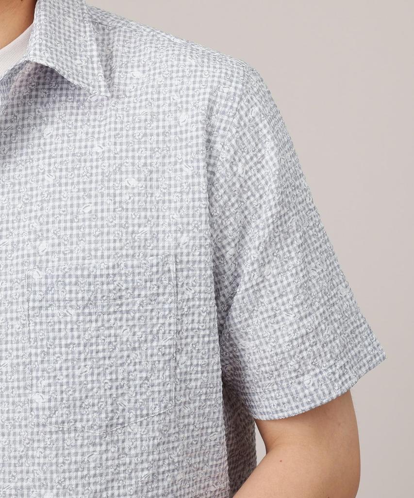 Мужская повседневная рубашка Takeo Kikuchi с рифленым узором (Однотонный, Клетка, Ботанический узор) 07081511, Красный (261) 04 (LL)