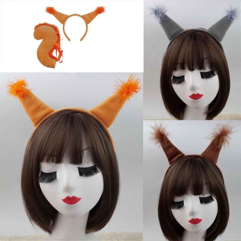 Повязка на голову белки Хвост Хэллоуин Животное Нарядные костюмы