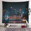 Гобелен с ночным освещением города, город, великолепная архитектура, гобелен для спальни, эстетика комнаты, украшение дома