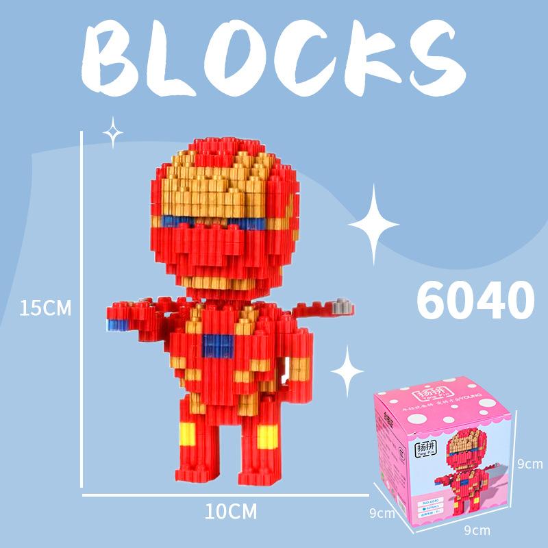 Diamond Building Blocks Marvel Spider-Man Iron Man Mini Figure Set Educational STEM Toy for Kids Boys Gift
