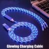 Светящийся зарядный кабель 3 в 1, кабель Micro USB Type C, светодиодный светильник, провод для зарядки мобильного телефона для iPhone 13, 14, Xiaomi 11, 12, Samsung oneplus oppo