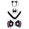 Holiday Masquerade Headband Paw Gloves Tail Bow Tie Animal Costume Props  for Adults