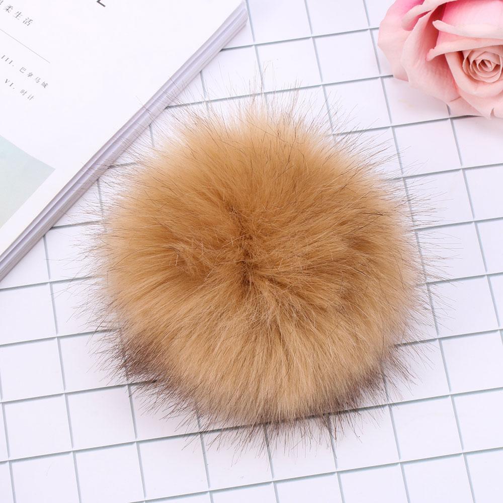 15cm New Pom Women Imitation Fur Pompom Knitted Hat Skullie