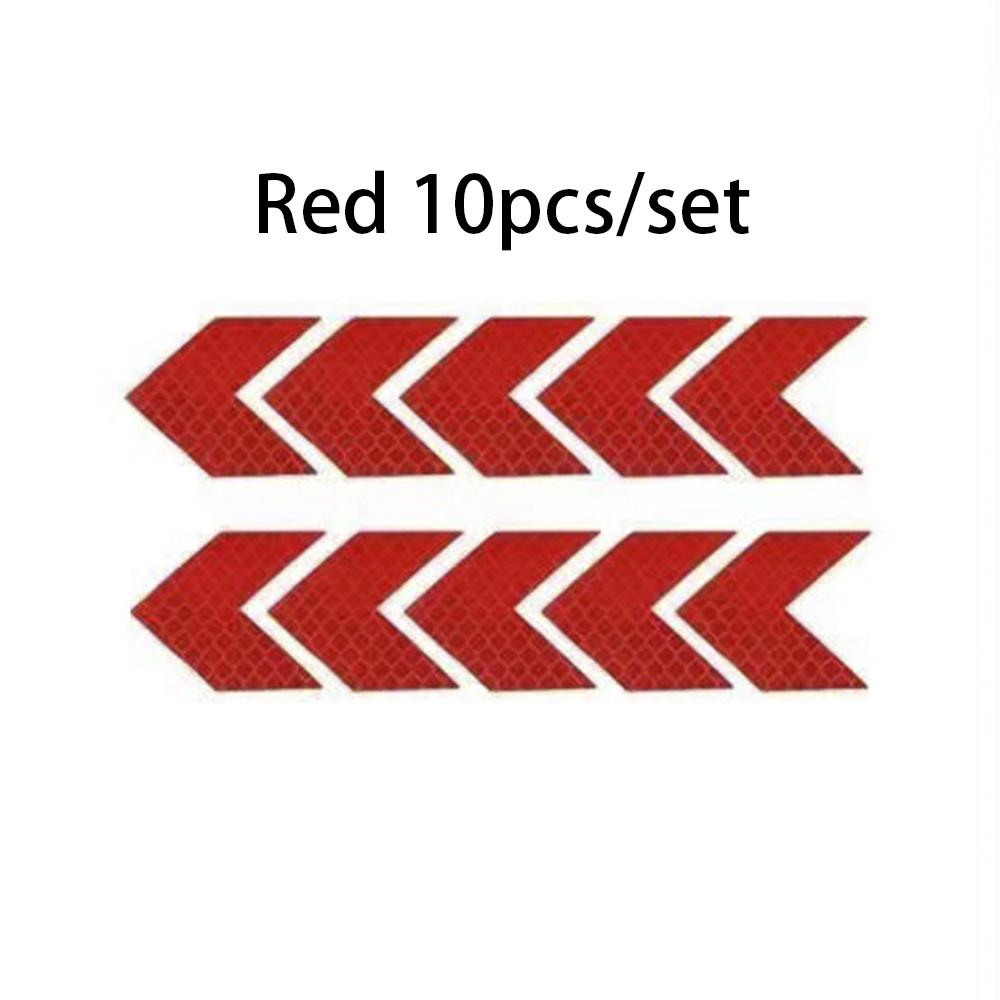 10Pcs 4.5*4cm Car Night Reflective Stickers,Safety Warning Tape,Blue/Red/White/Yellow/Fluorescence Green Car Decoration Stickers