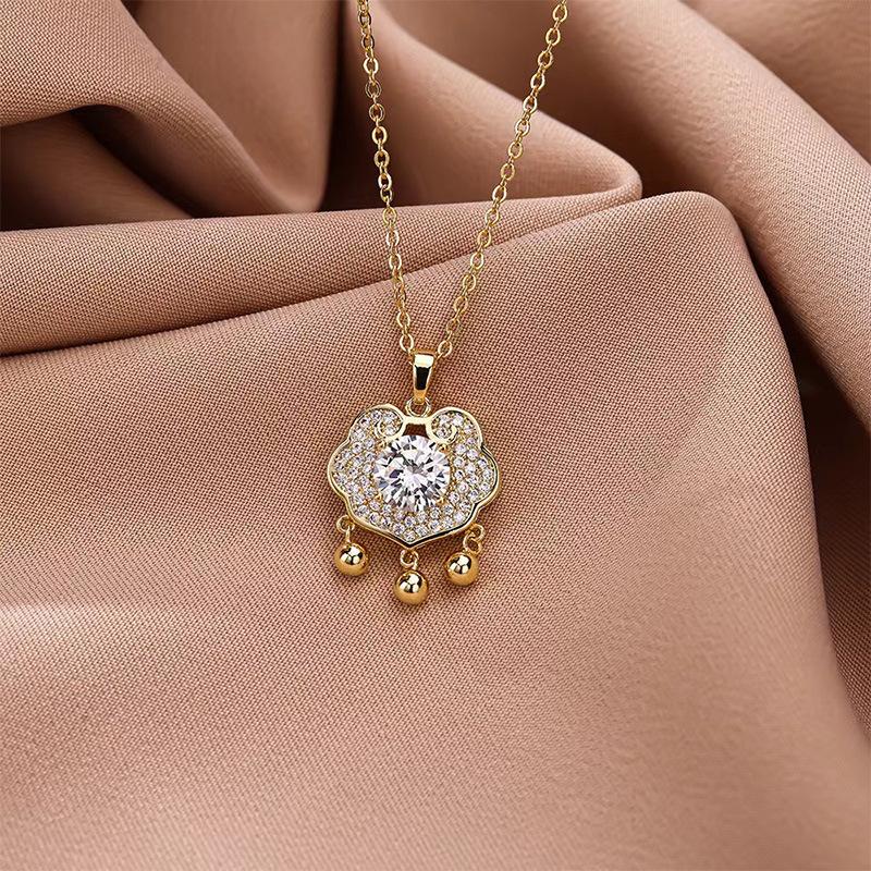 Серебряное ожерелье S925 с замком безопасности и кисточками, серебряные бусины, ключица, женское, легкое, роскошное, высокого качества, в китайском стиле