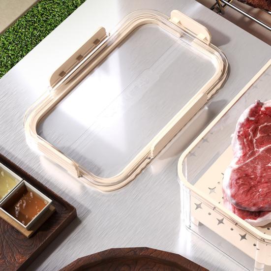 Контейнер для хранения салата, герметичный, прозрачный, Crisper Box, Produce Saver, 2-уровневый охладитель для льда