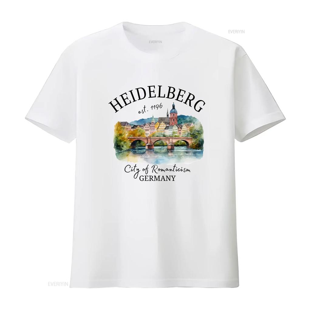 Heidelberg T Shirt Germany Trip Vacation Souvenir vintage Washed streetwear Casual For Everyday