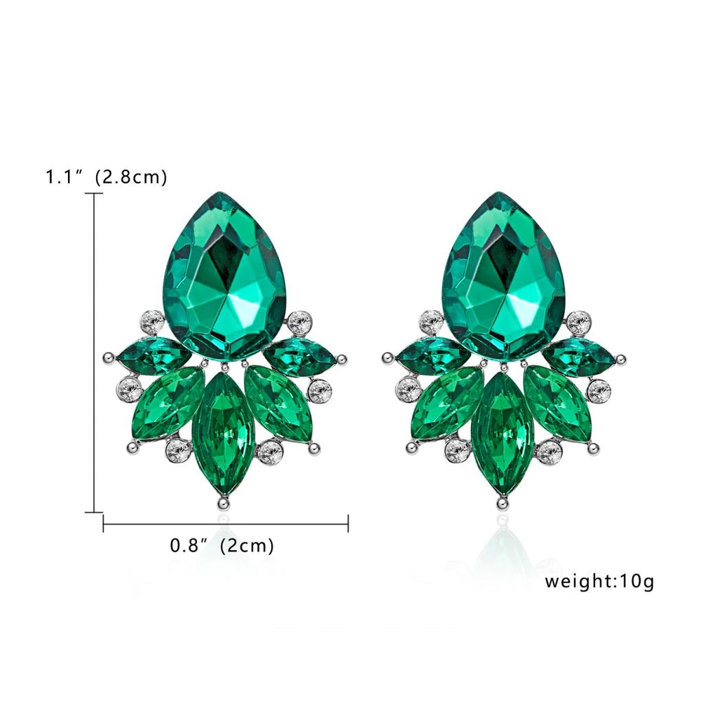 Модные Классические Серьги-Гвоздики с Полным Кристаллом в Форме Капли Воды и Листа Для Женщин Мужчин Элегантные Изящные Серьги-Цветы из Страз Свадебные Украшения