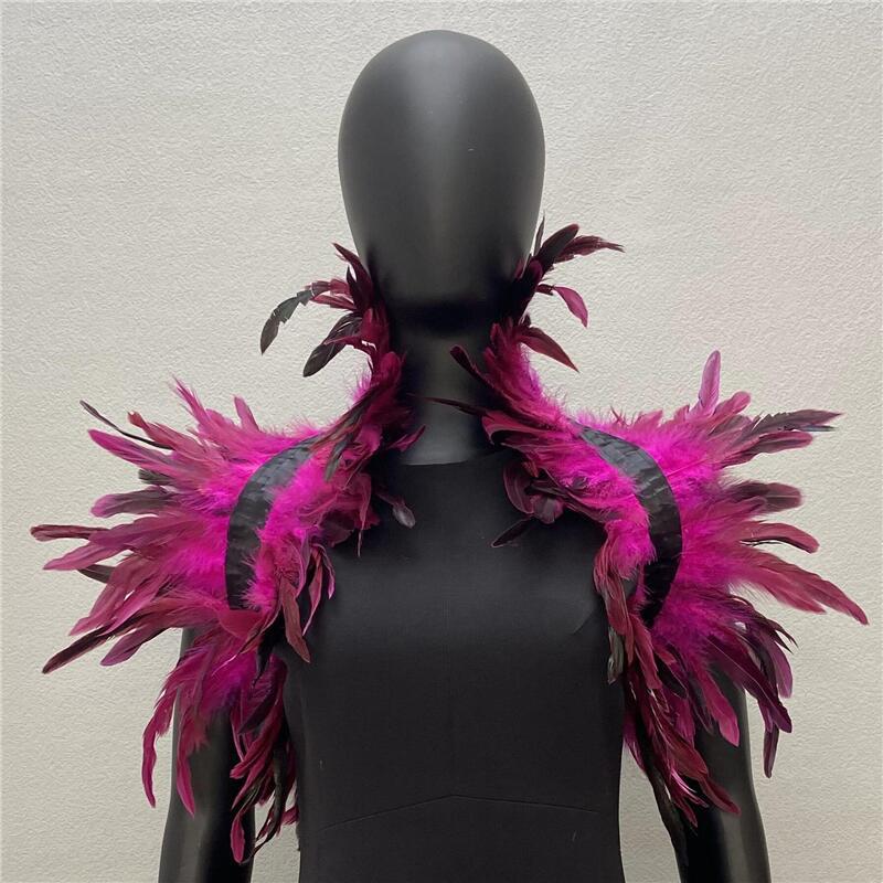 Halloween Cosplay Shawl Natural Feather Shrugs Shawl Luxury Feather Cape