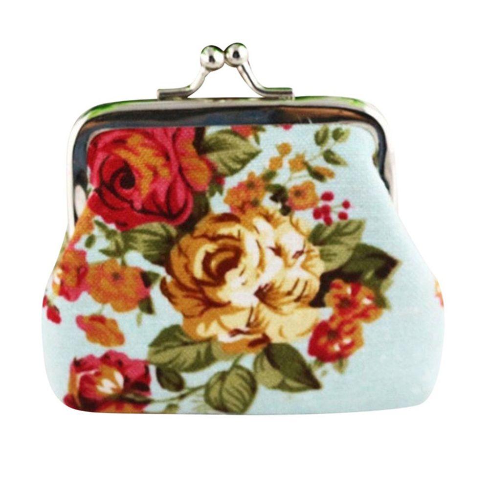 Floral Women Retro Mini Vintage Flower Clutch Bag Small Wallet Coin Purse Credit Card Holder