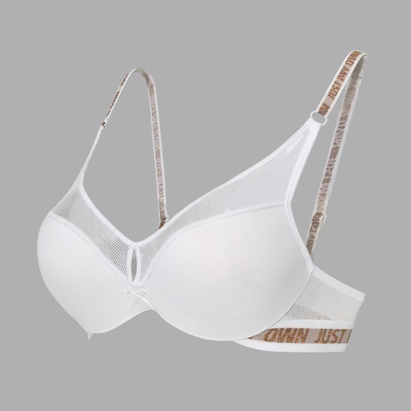Женский сексуальный полупрозрачный бюстгальтер с подкладкой пуш-ап с бретельками с буквами, бюстгальтер с открытыми плечами, дышащая сетка, спортивное нижнее белье для отдыха 75B-90B